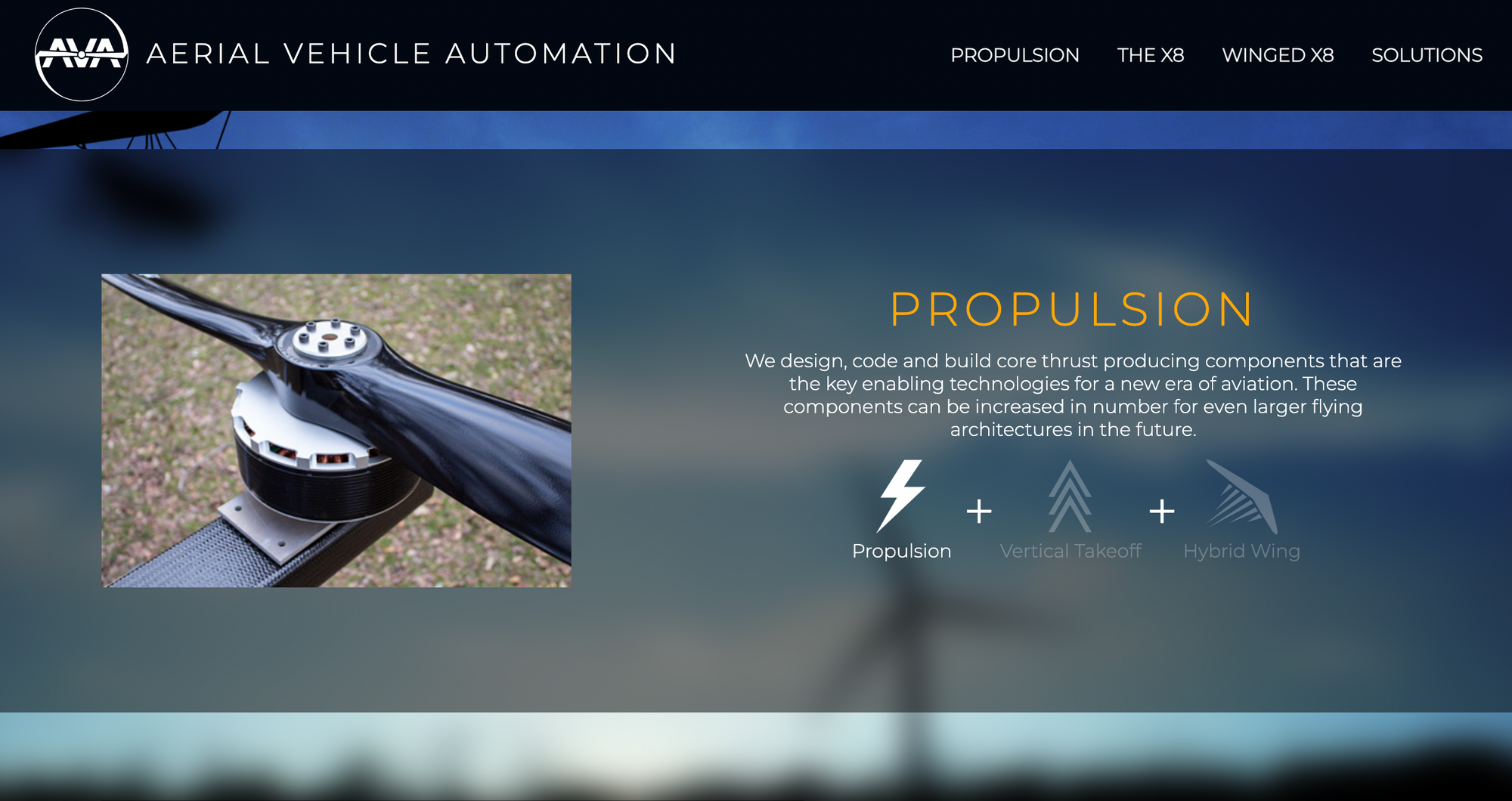 Website of AVA Propulsion