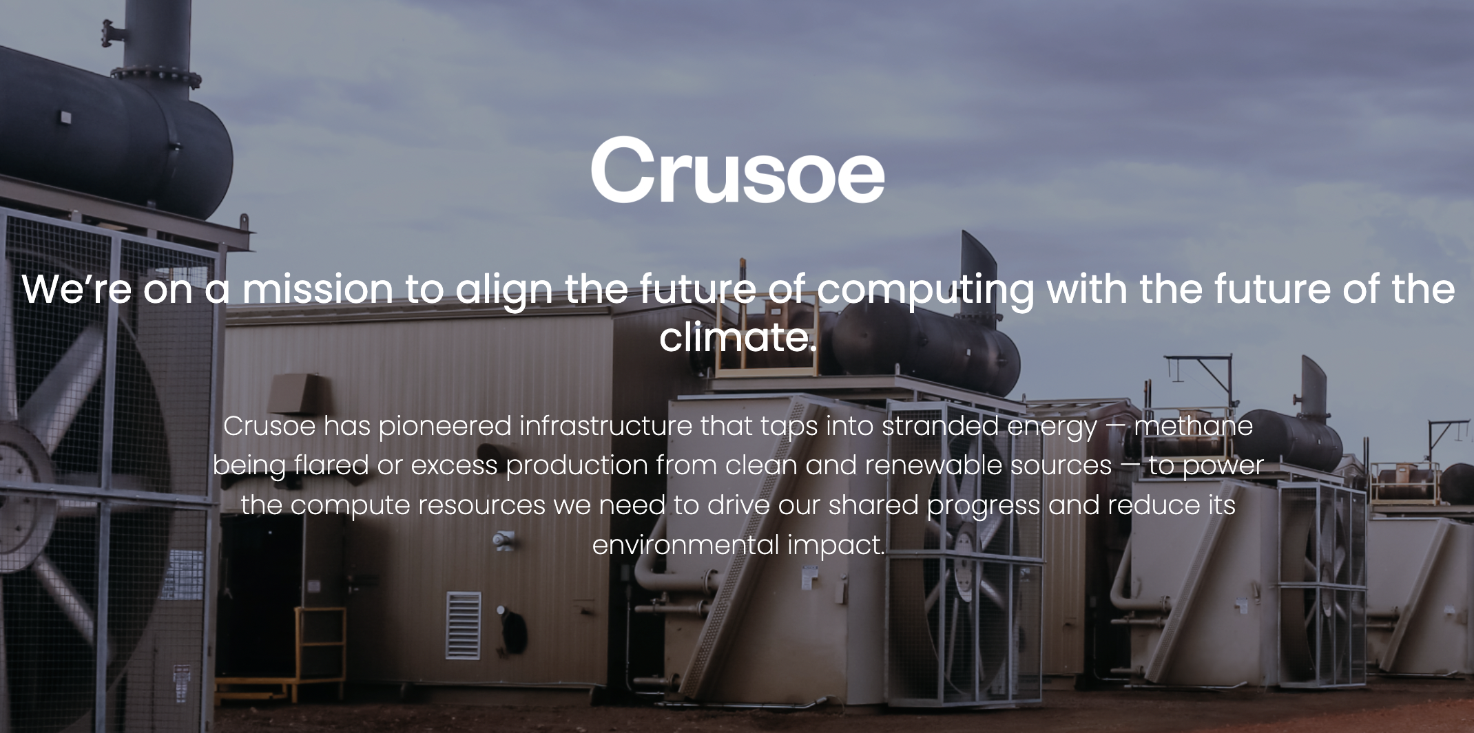 Website of Crusoe Energy Systems