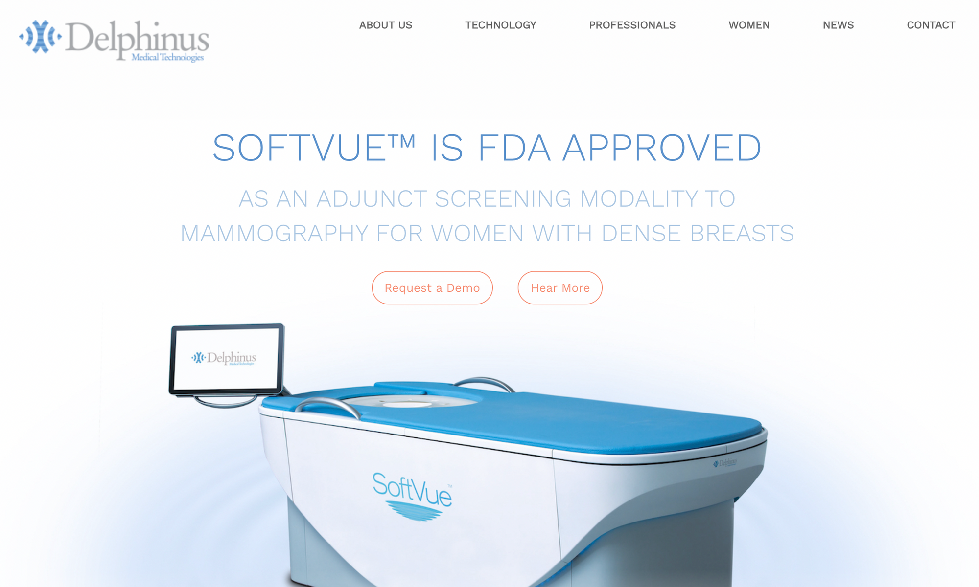 Website of Delphinus Medical Technologies