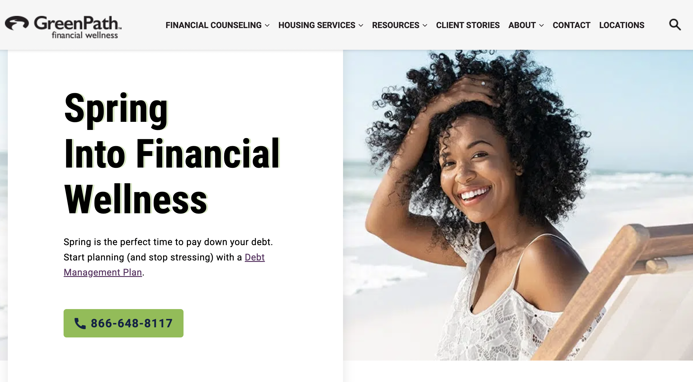 Website of GreenPath Financial Wellness