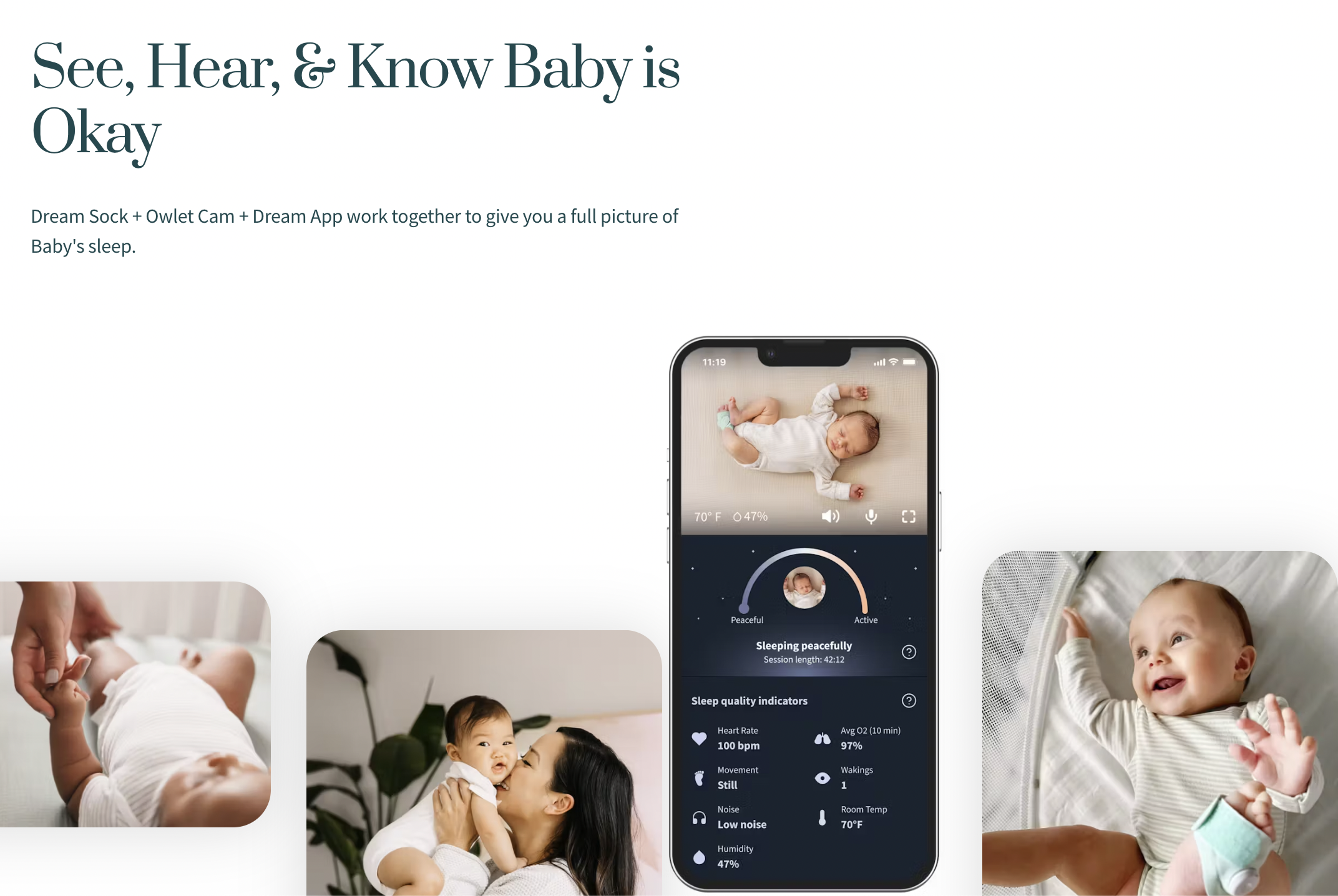 Website of Owlet Baby Care