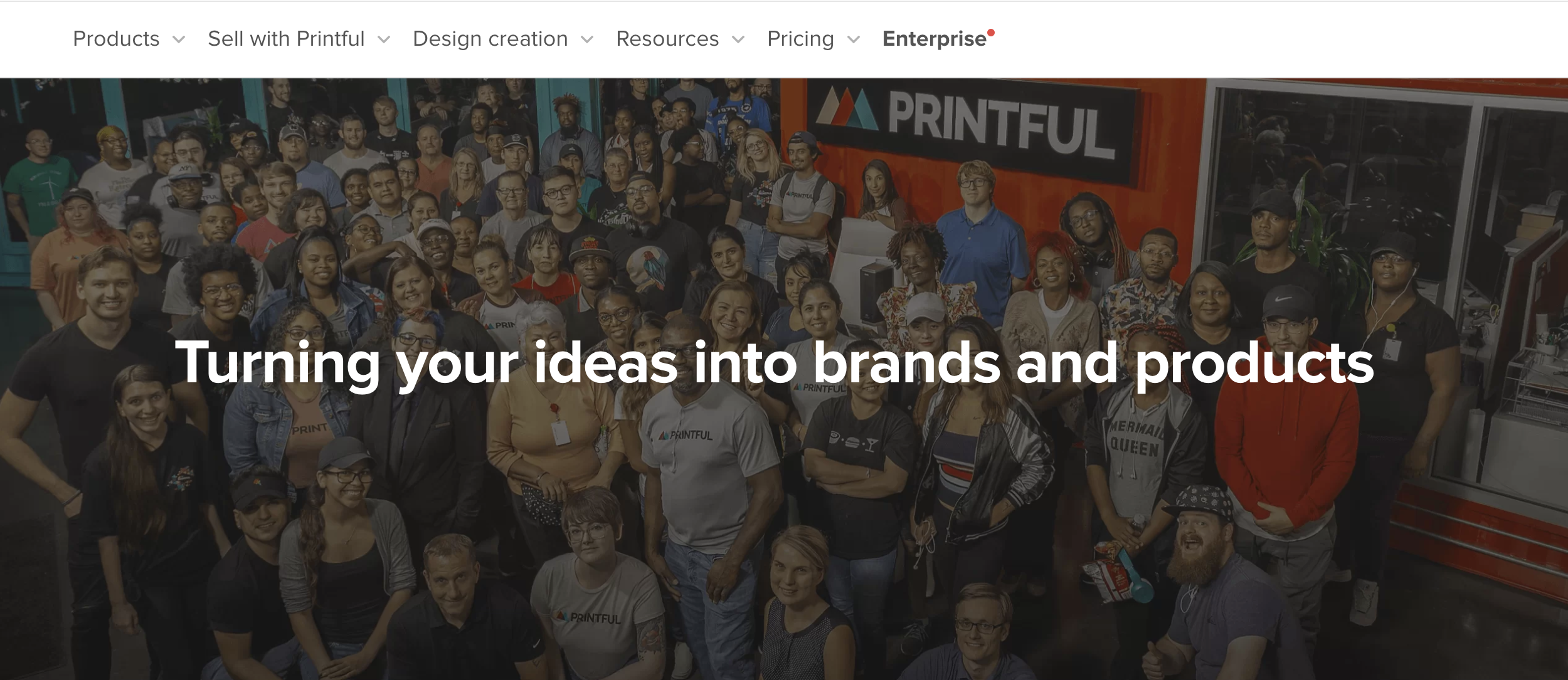 Website of Printful