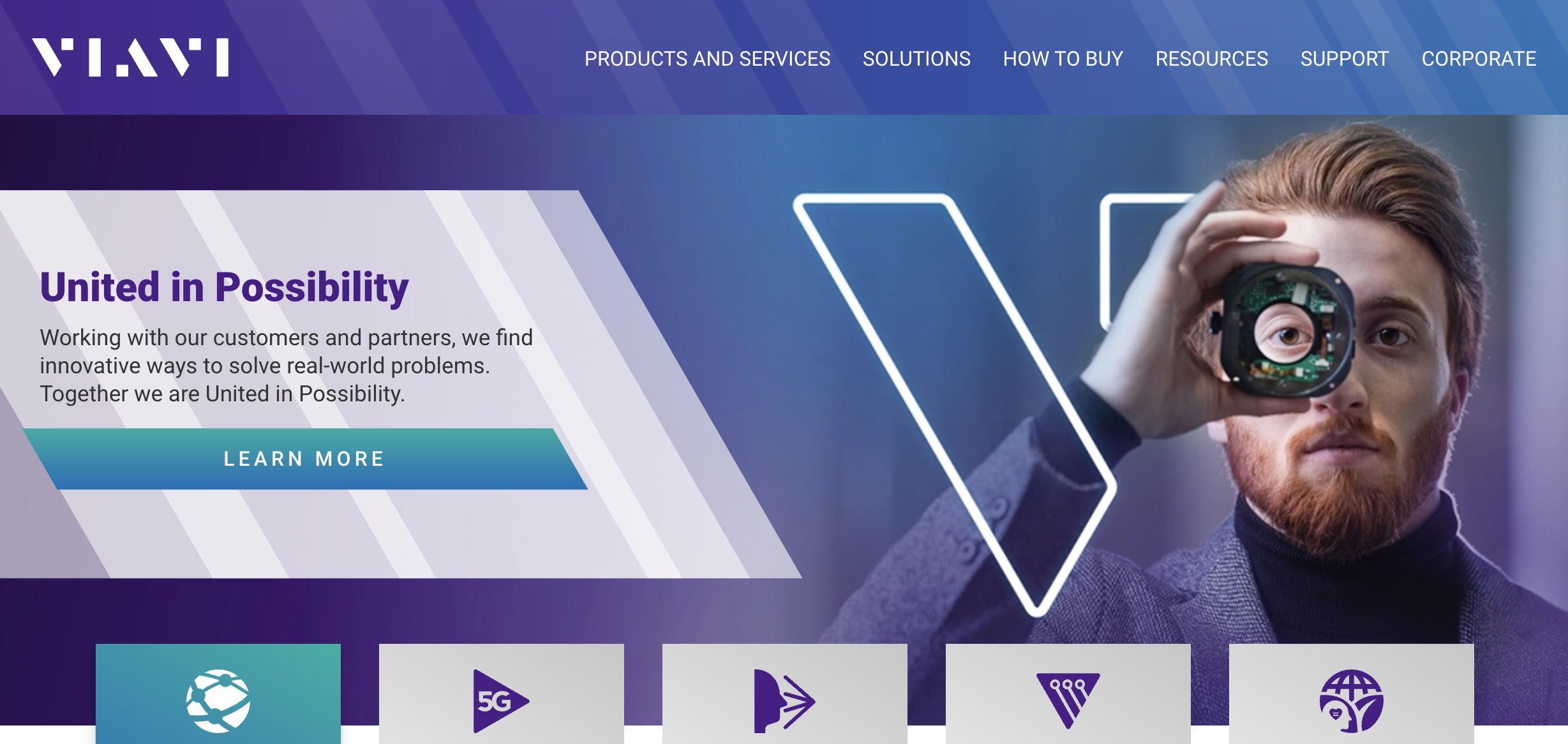 Website of VIAVI Solutions